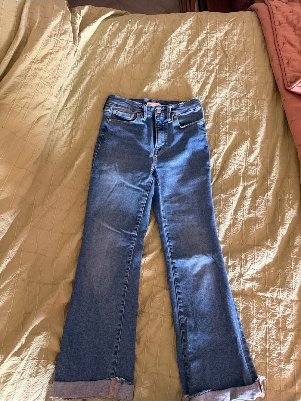 Good American Mid-Blue Flare Jeans